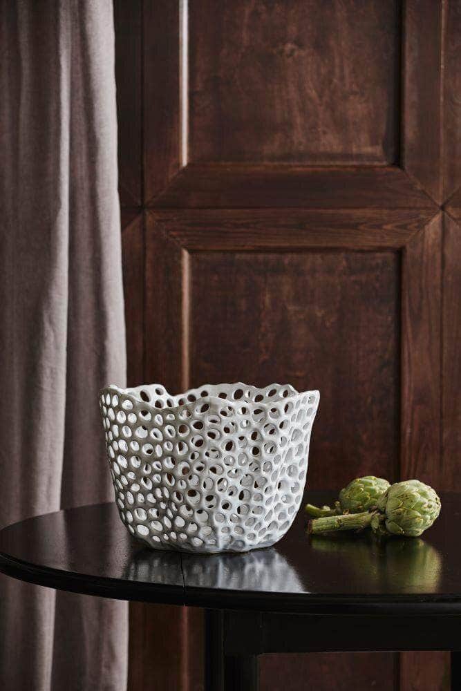 Nordal TOBAGO deco bowl, white