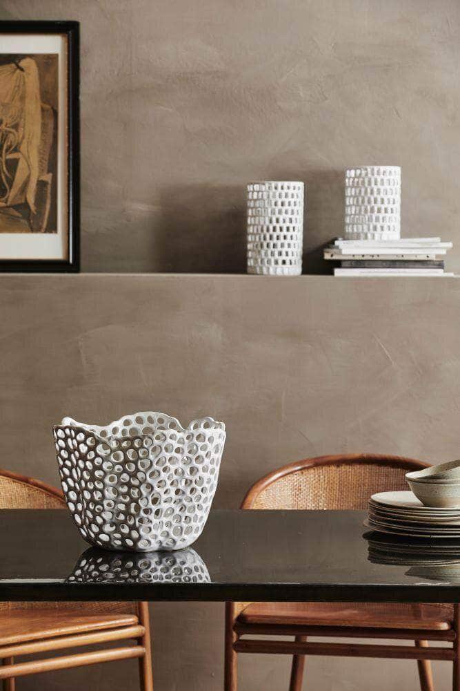 Nordal TOBAGO deco bowl, white