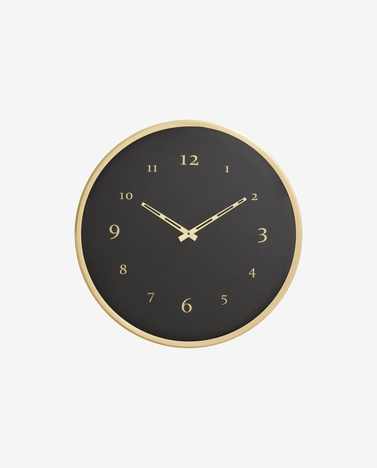 Nordal Wall clock, brass w/black base
