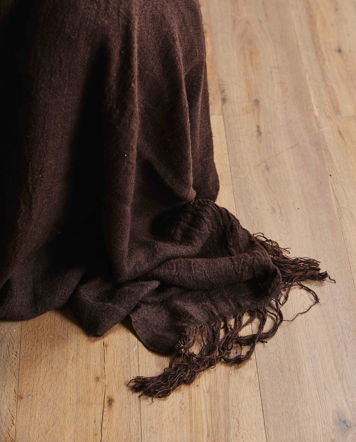 Nordal ALULA bed cover w/fringes, linen, brown