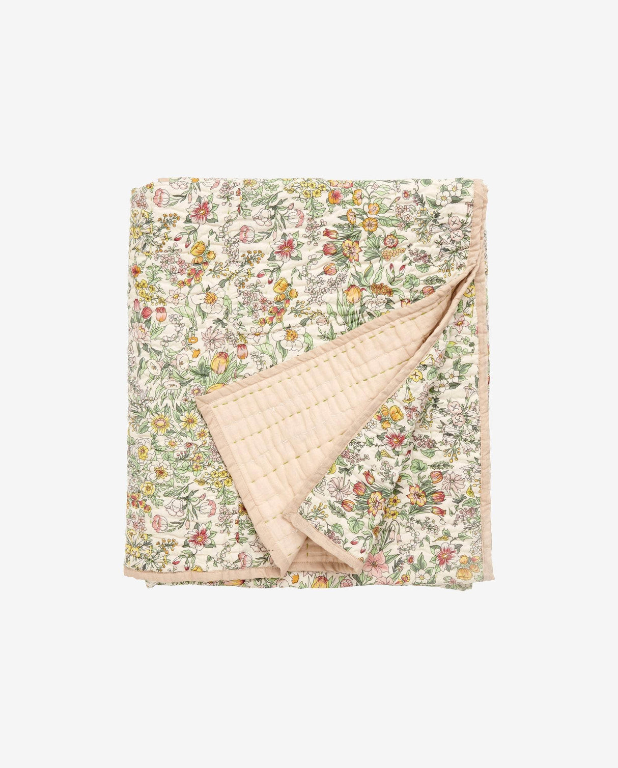 Nordal Quilt w/flowers, light pink back