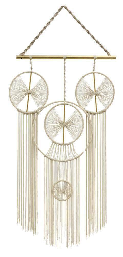 Nordal Wall deco, metal/thread, light grey