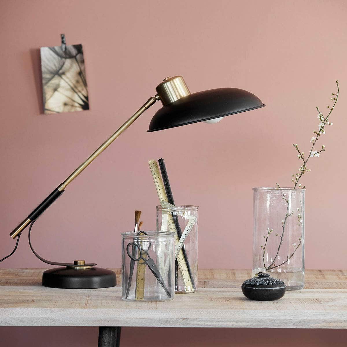 House Doctor Bordlampe, Art Deco, Sort