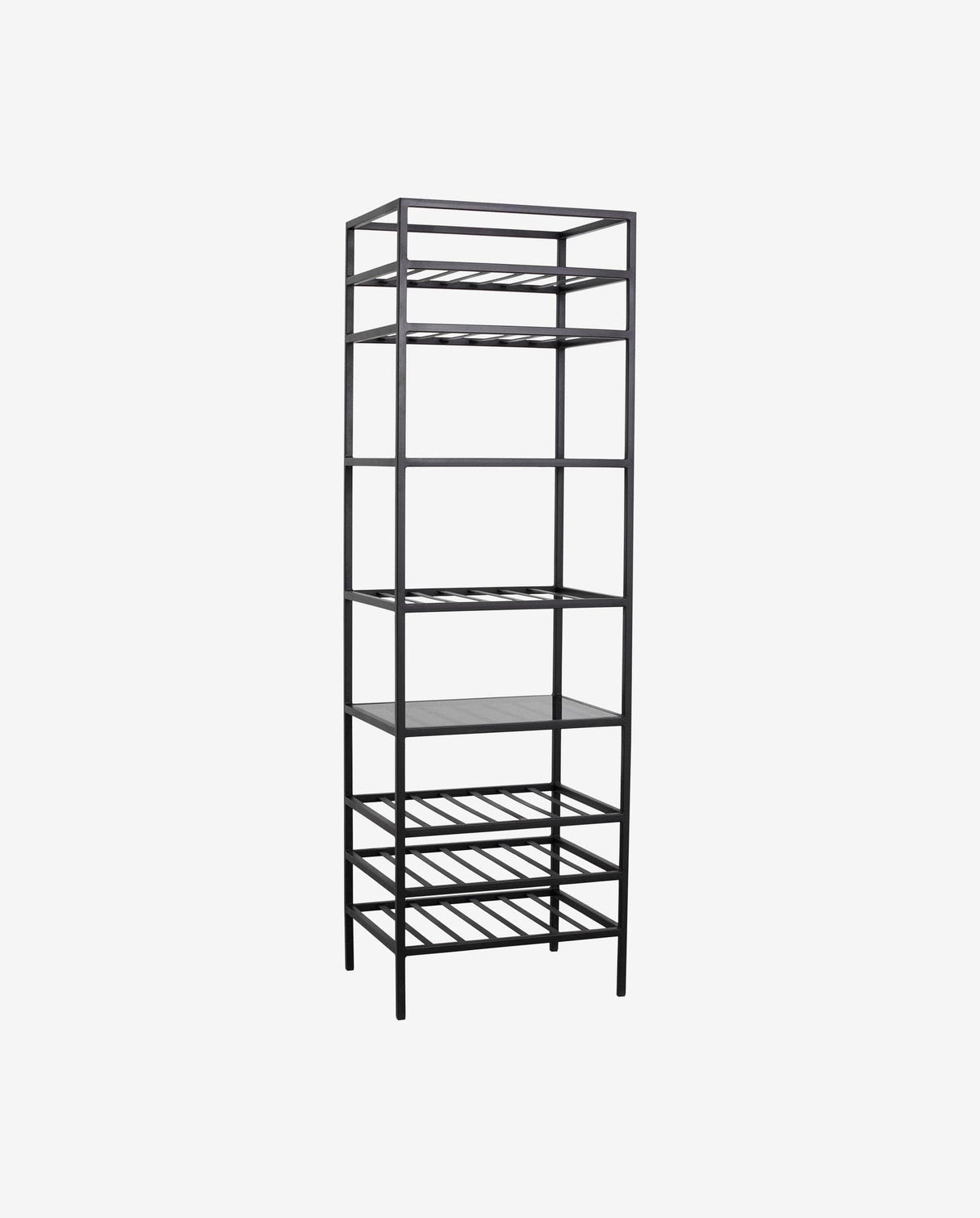 Nordal BEAS iron wine rack w/glass, black