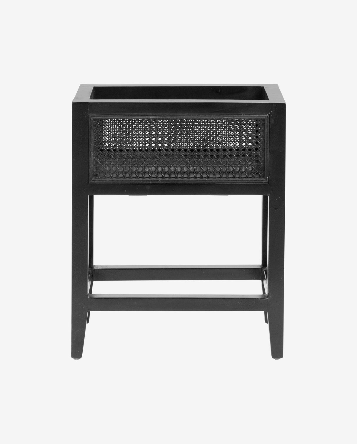 Nordal MERGE planter,S, black teak, open mesh