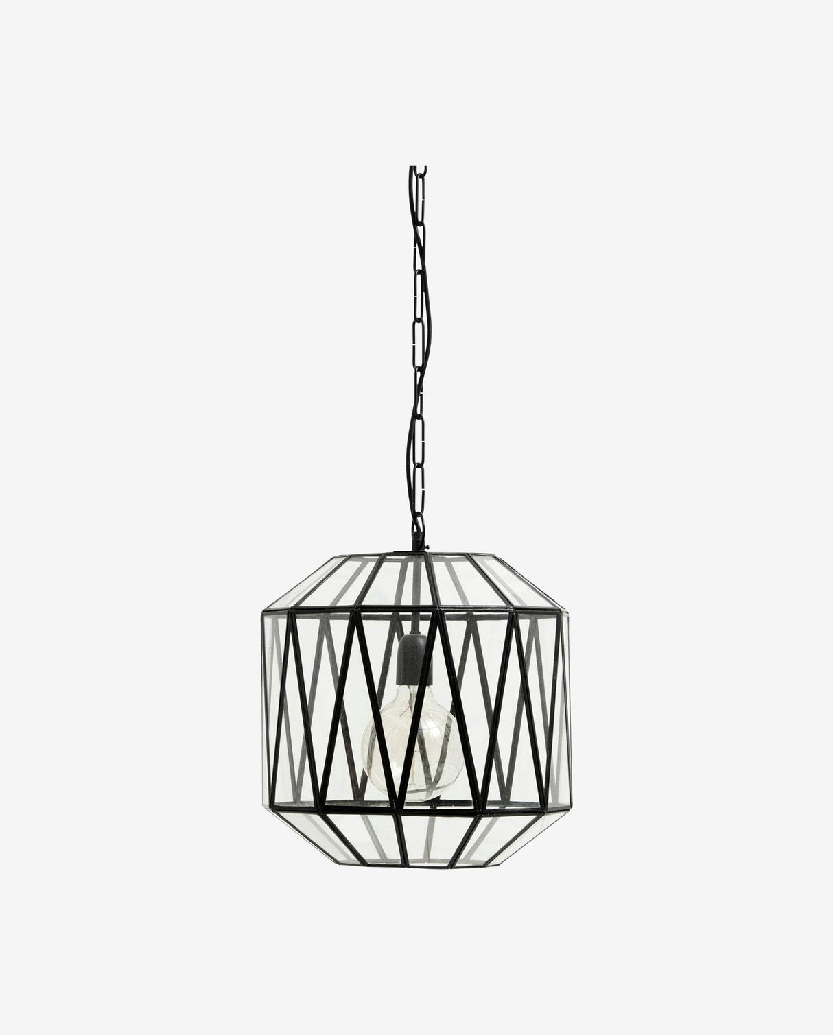 Nordal ATE hanging lamp, glass triangles