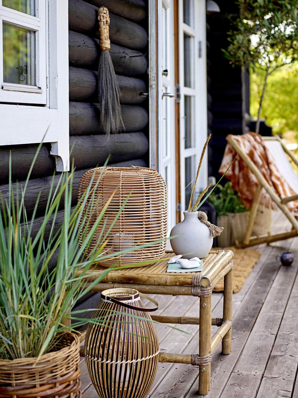 Bloomingville Nei Lanterne m/Glas, Natur, Rattan