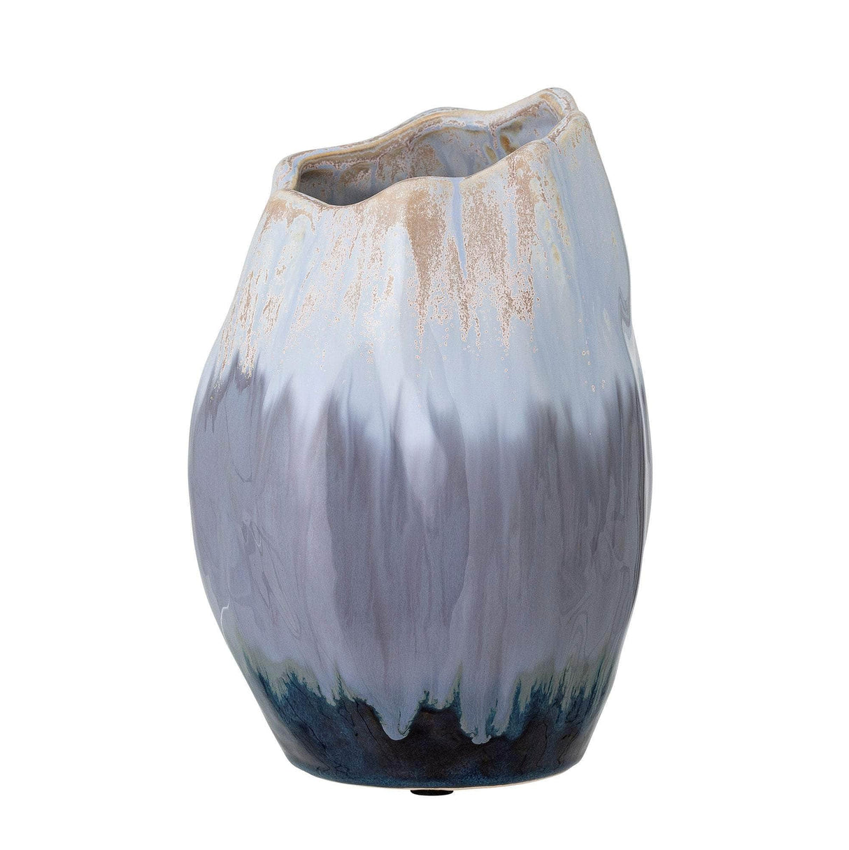 Bloomingville Jace Deko Vase, Blå, Keramik