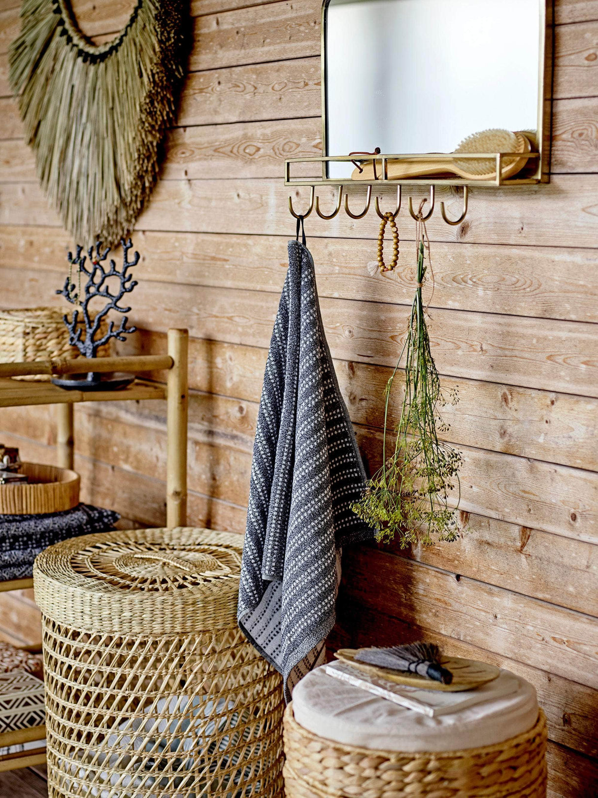 Bloomingville Iva Kurv m/Låg, Natur, Vandhyacint