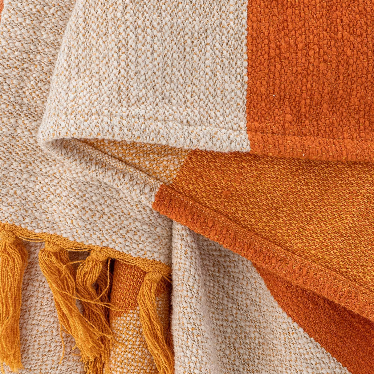 Bloomingville Motril Plaid, Orange, Bomuld