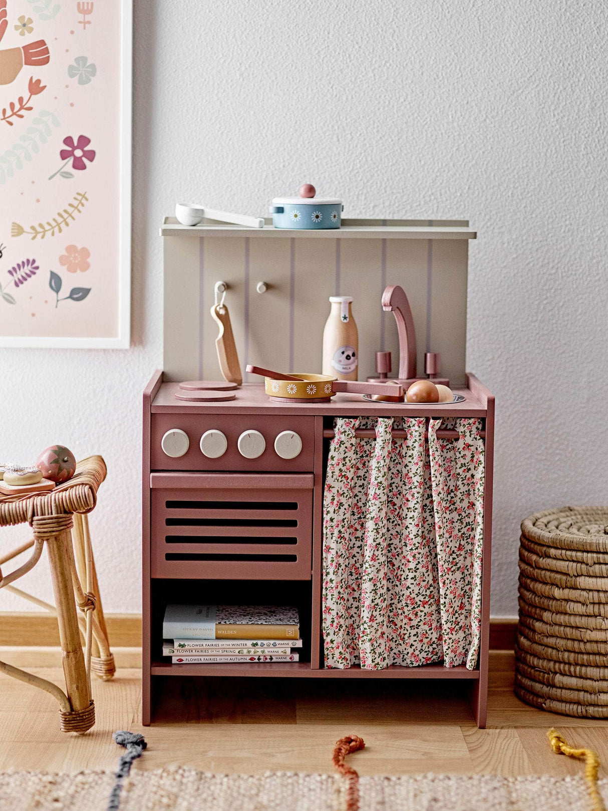 Bloomingville MINI Bryn Illustration med ramme, Hvid, Fyr