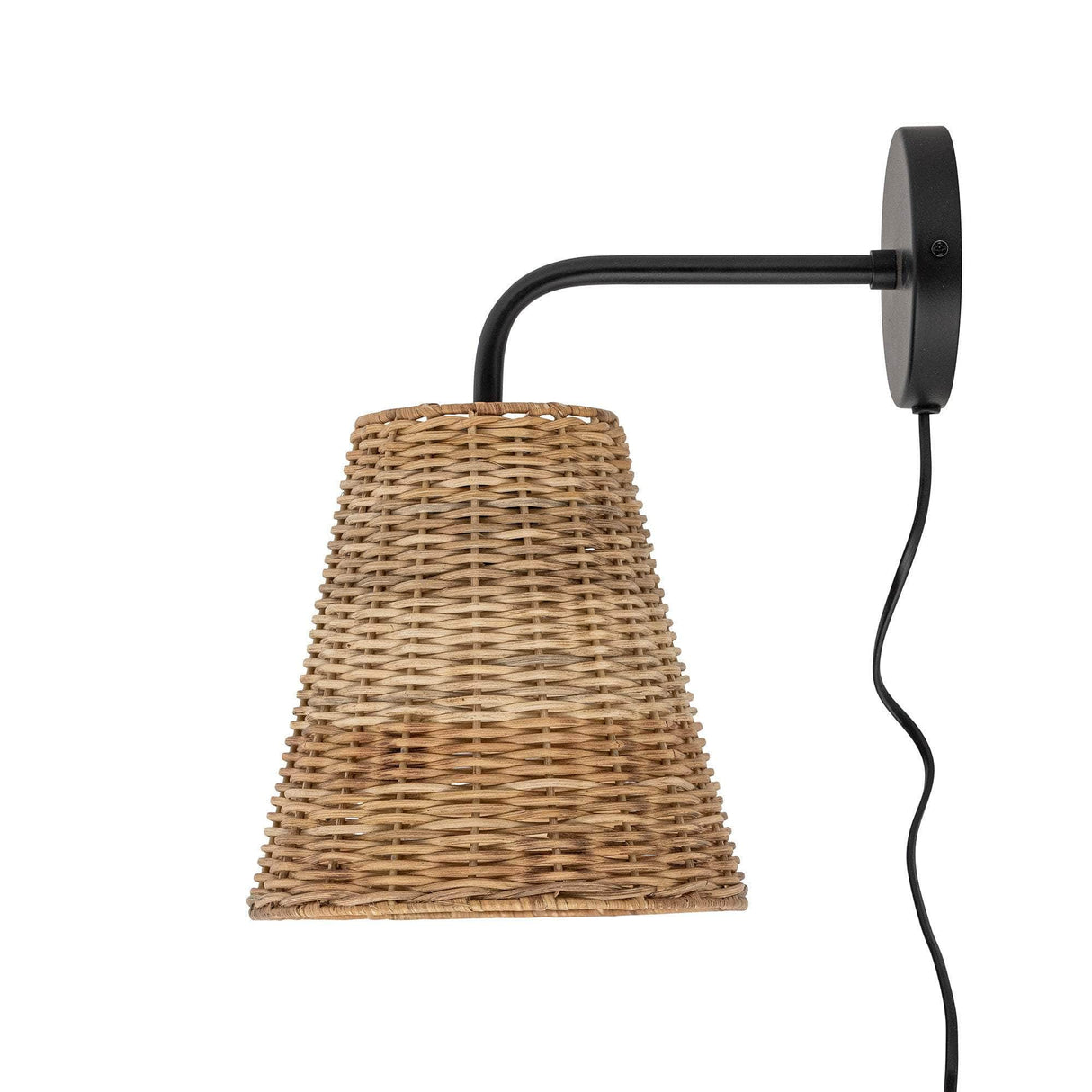 Bloomingville Thed Væglampe, Sort, Rattan