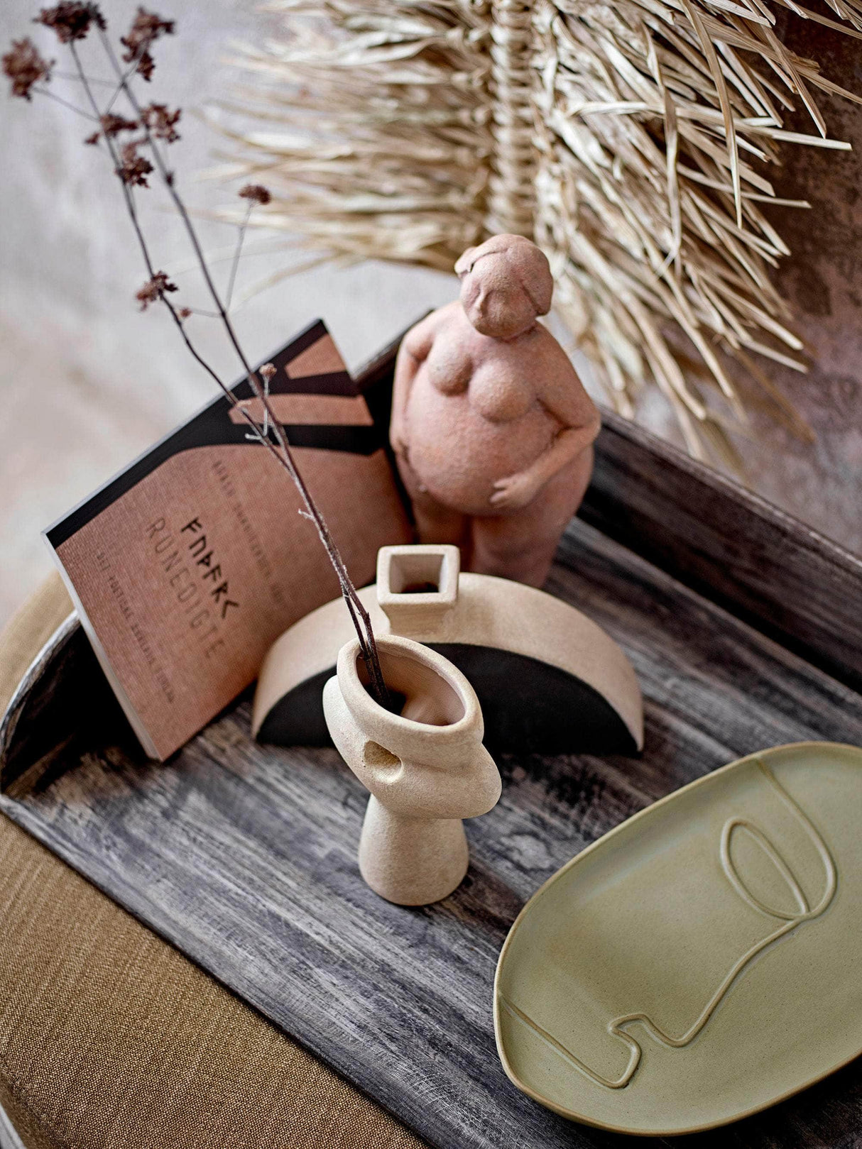 Bloomingville Nezha Deko Vase, Sort, Terrakotta