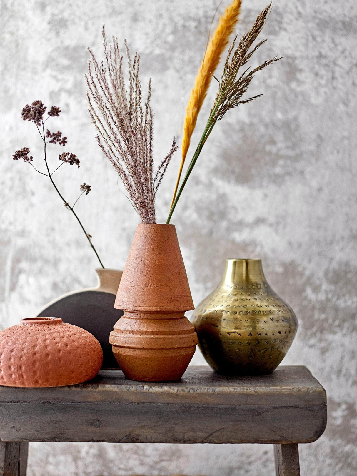 Bloomingville Nezha Deko Vase, Sort, Terrakotta
