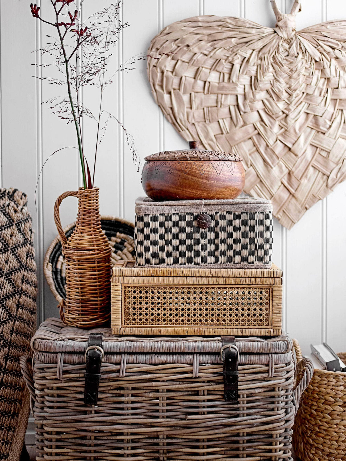 Bloomingville Lally Æske m/Låg, Natur, Rattan