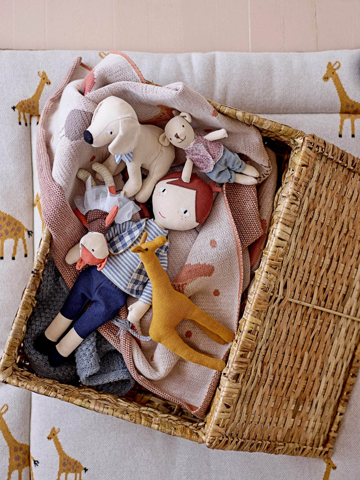 Bloomingville MINI Animal friends Dukke, Rosa, Bomuld