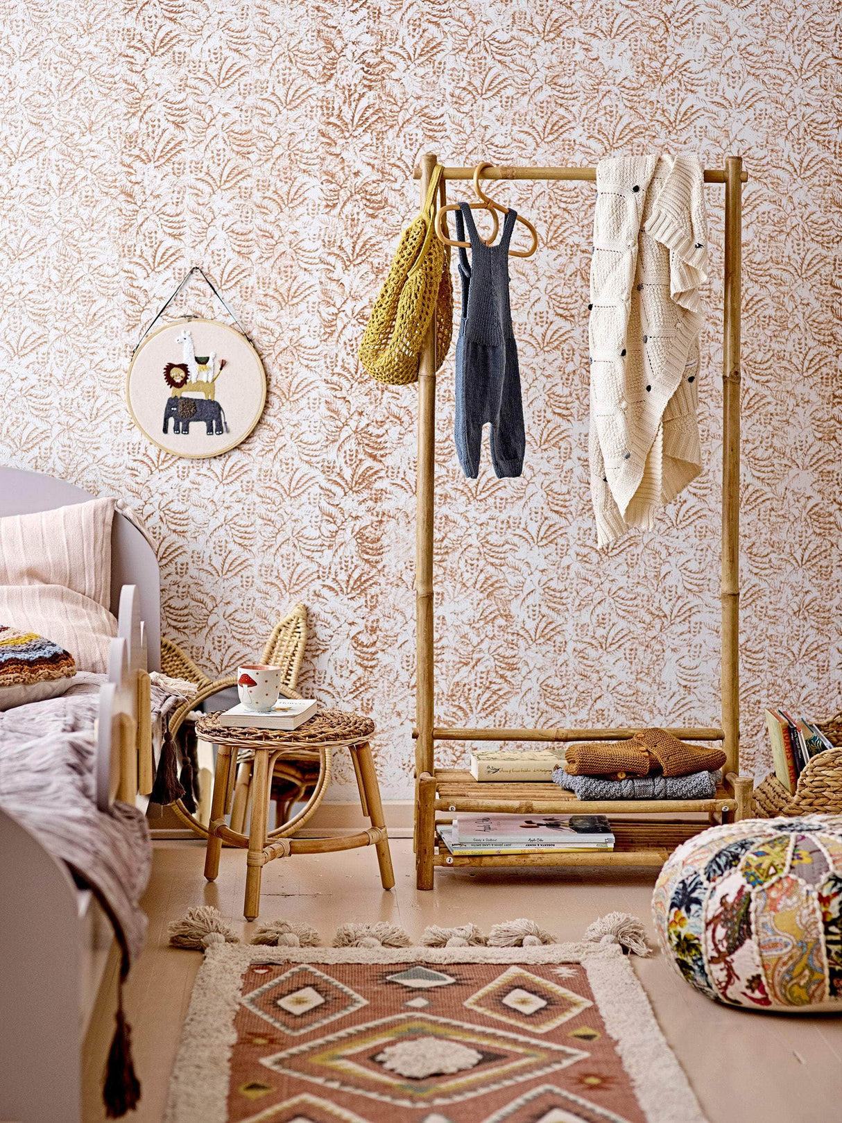 Bloomingville MINI Lutz Tæppe, Brun, Bomuld