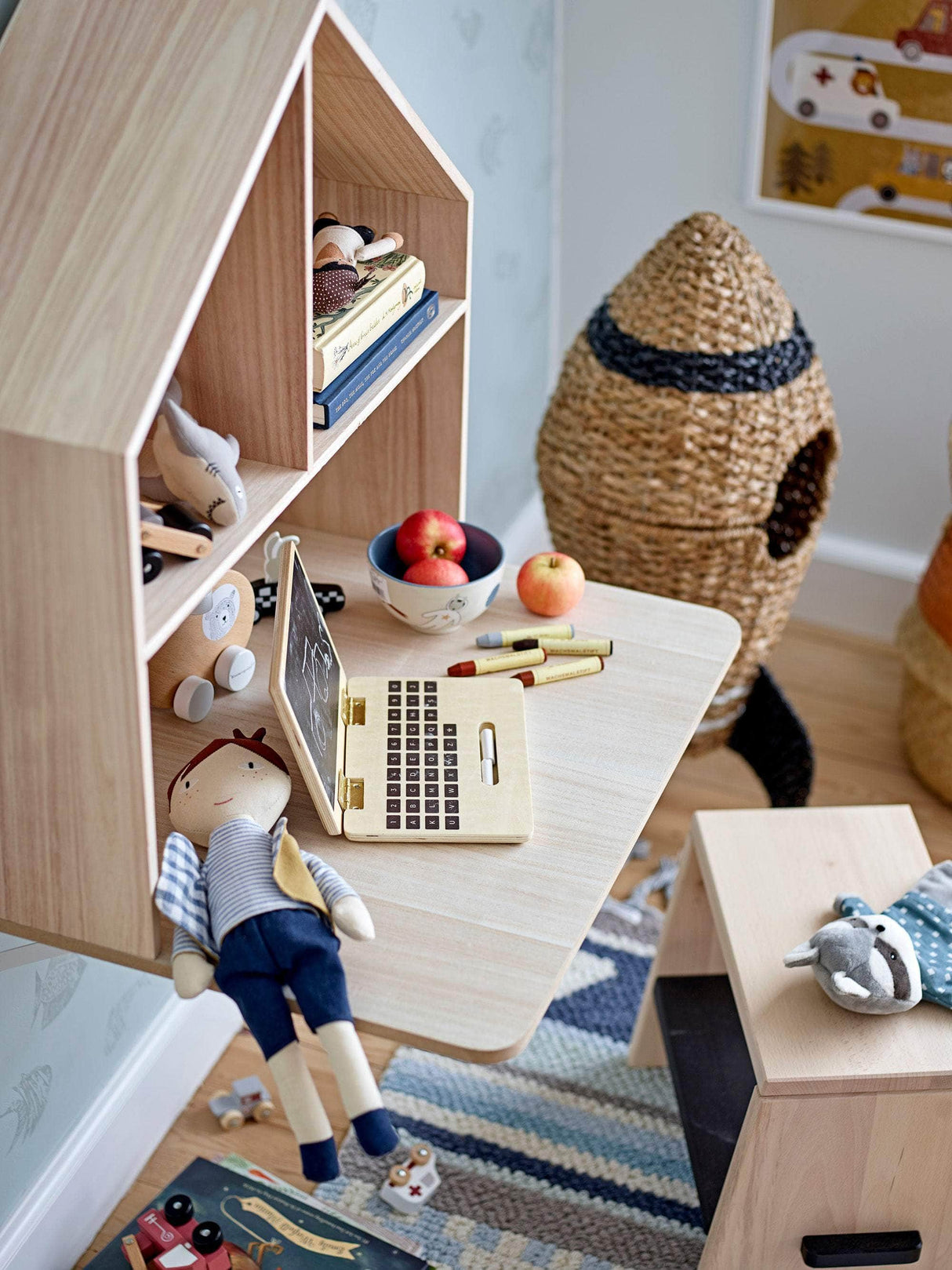 Bloomingville MINI Hilbert Dukke, Blå, Hør