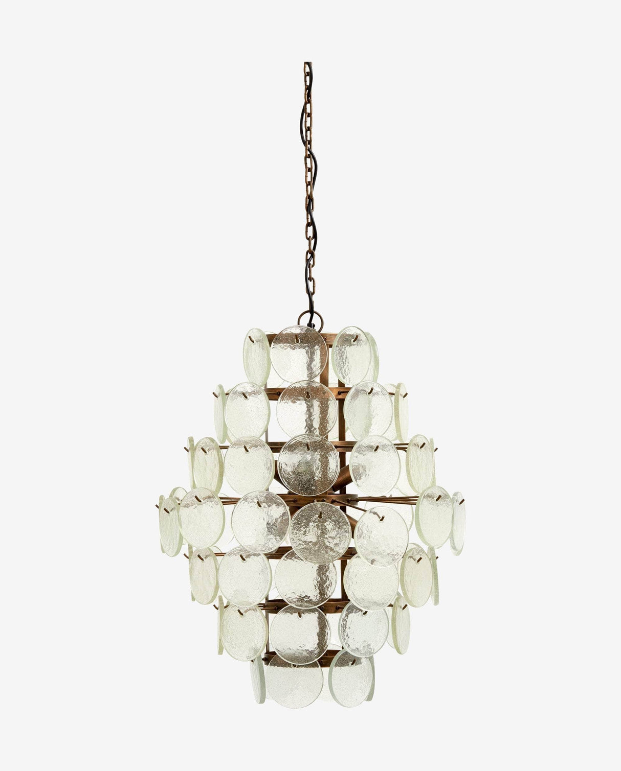 Nordal Hanging lamp, clear glass coins, large