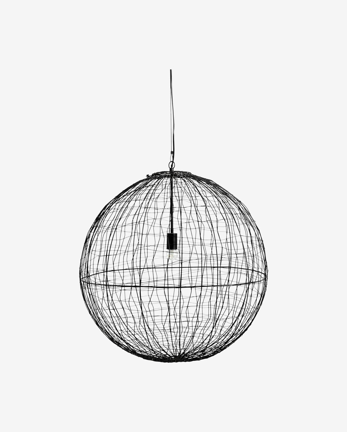 Nordal SELENE hanging lamp, black iron ball L