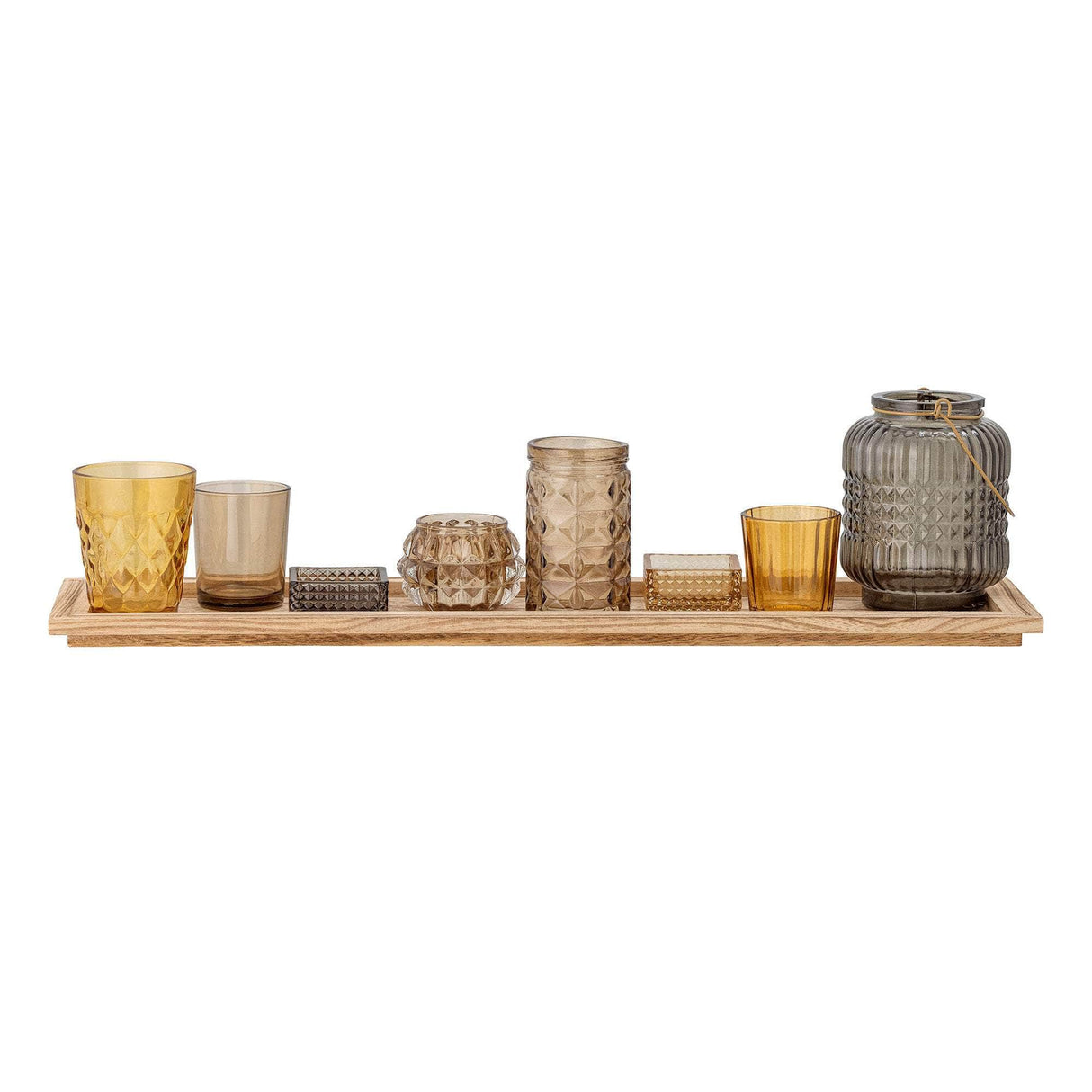 Bloomingville Sanga Bakke m/Fyrfadsstage, Brun, Glas