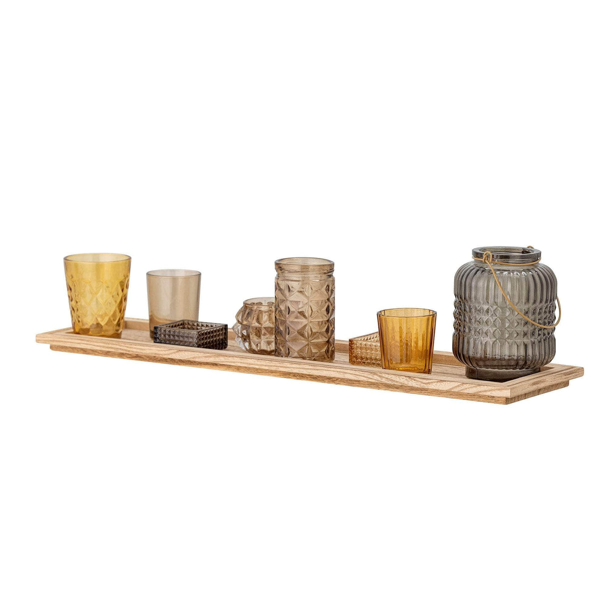 Bloomingville Sanga Bakke m/Fyrfadsstage, Brun, Glas