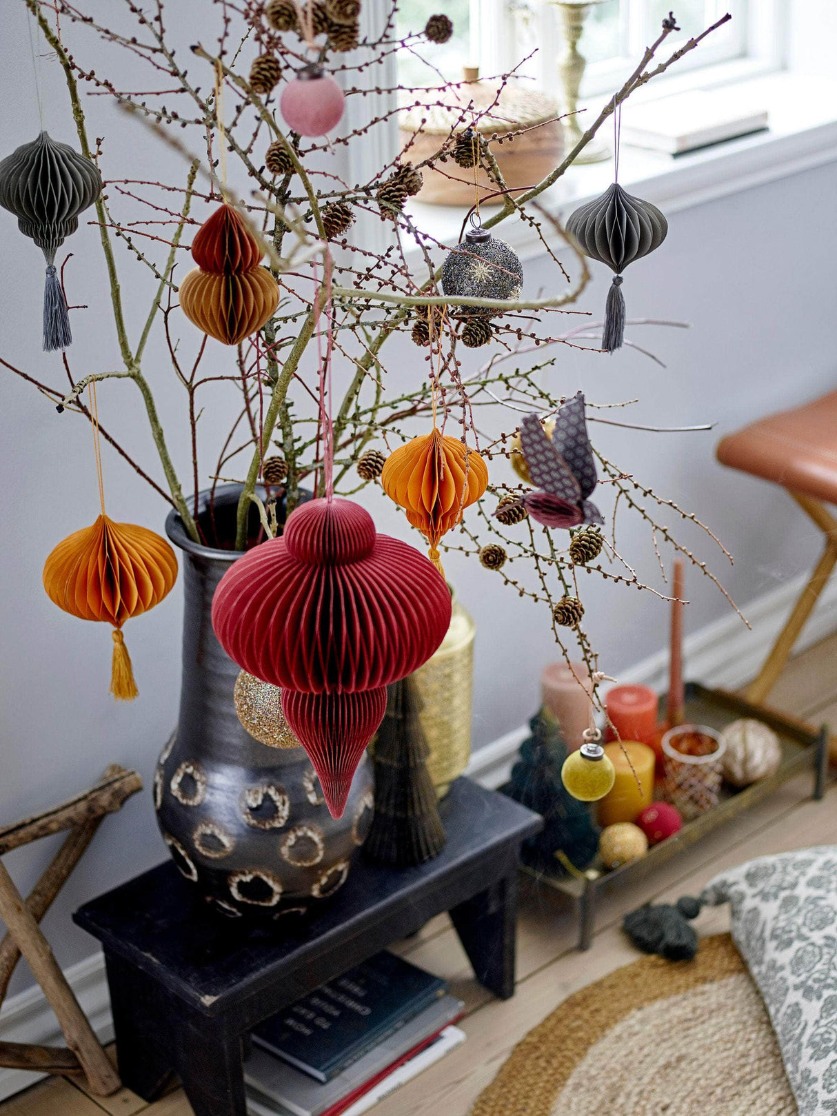 Bloomingville Gorm Deko Vase, Sort, Terrakotta