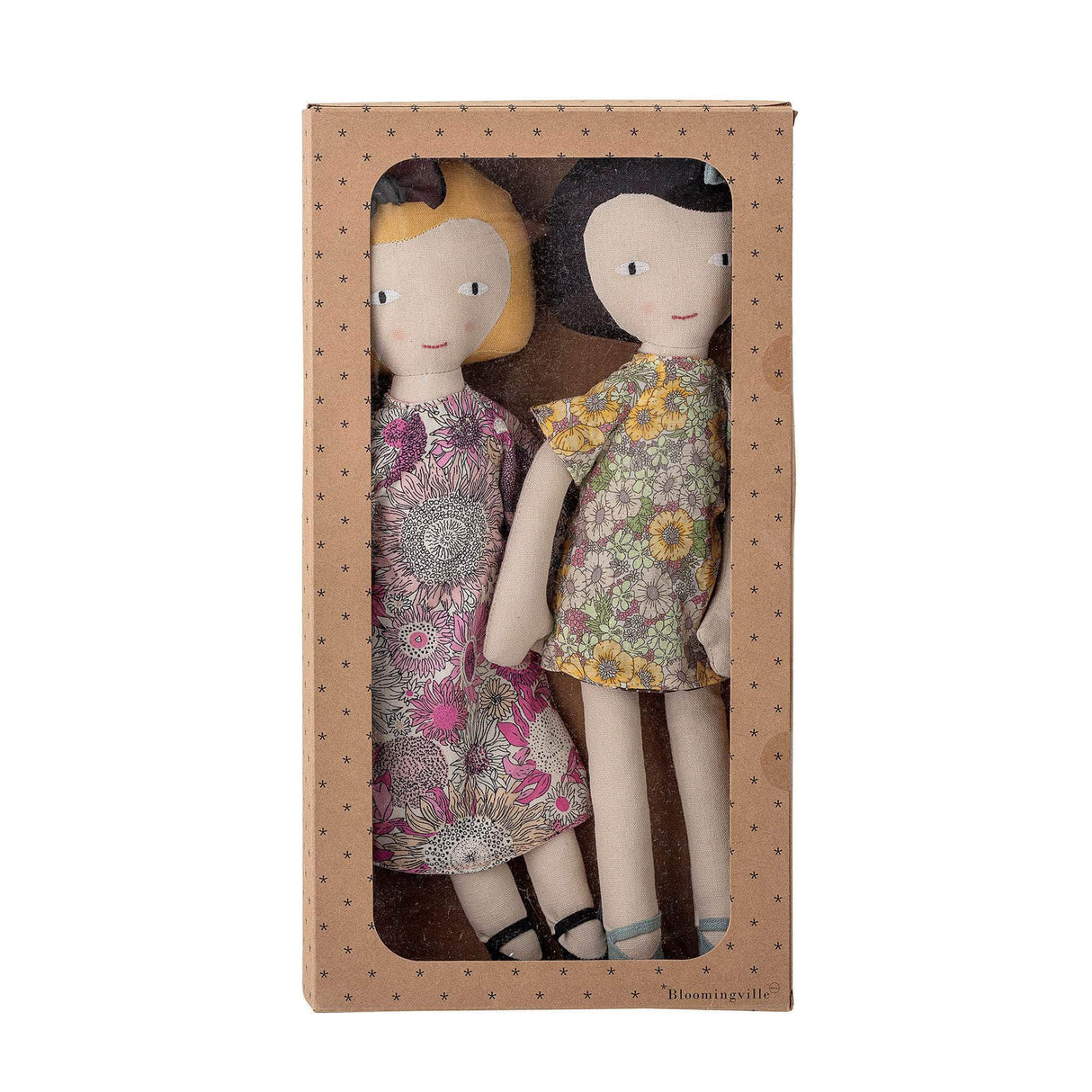 Bloomingville MINI Molly and Vida Doll, Rosa, Bomuld