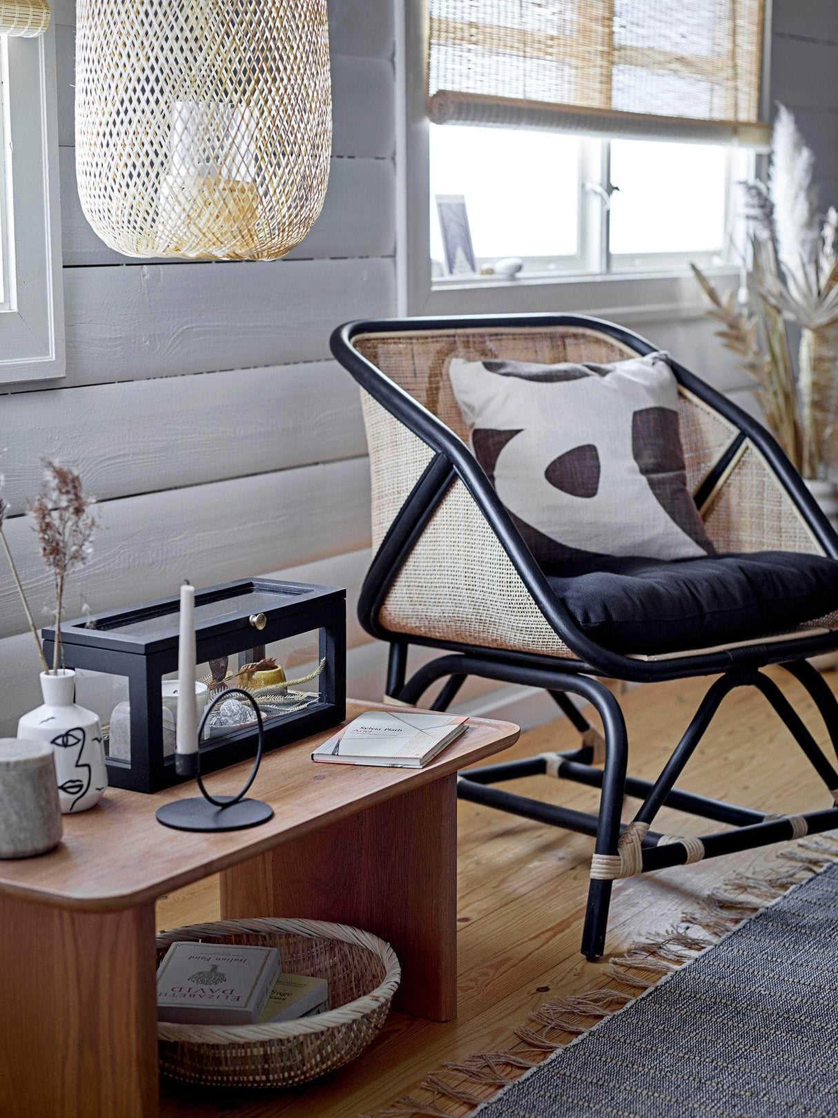 Bloomingville Loue Lounge Stol, Sort, Rattan