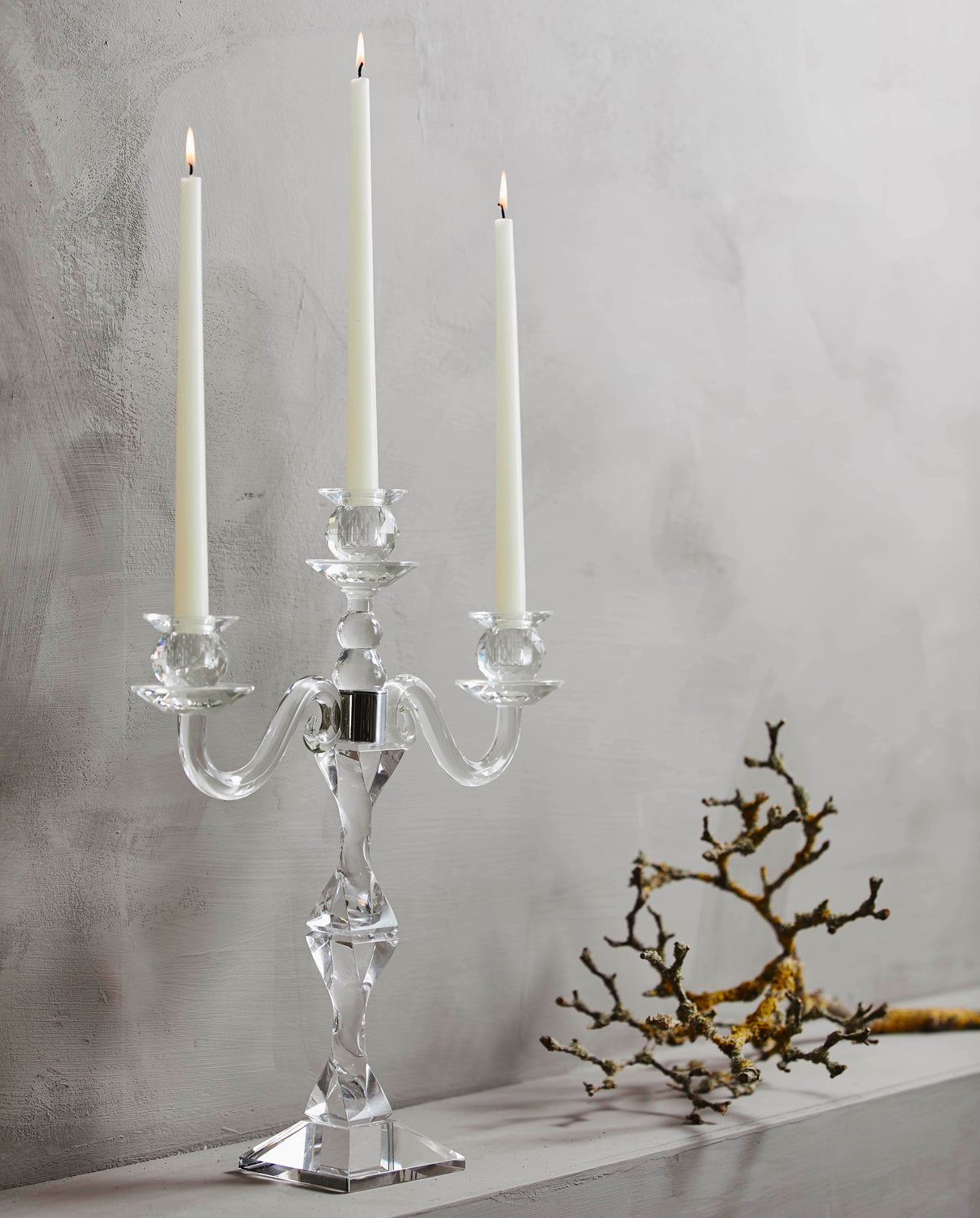 Nordal FARA candle holder, f/3 candles, clear