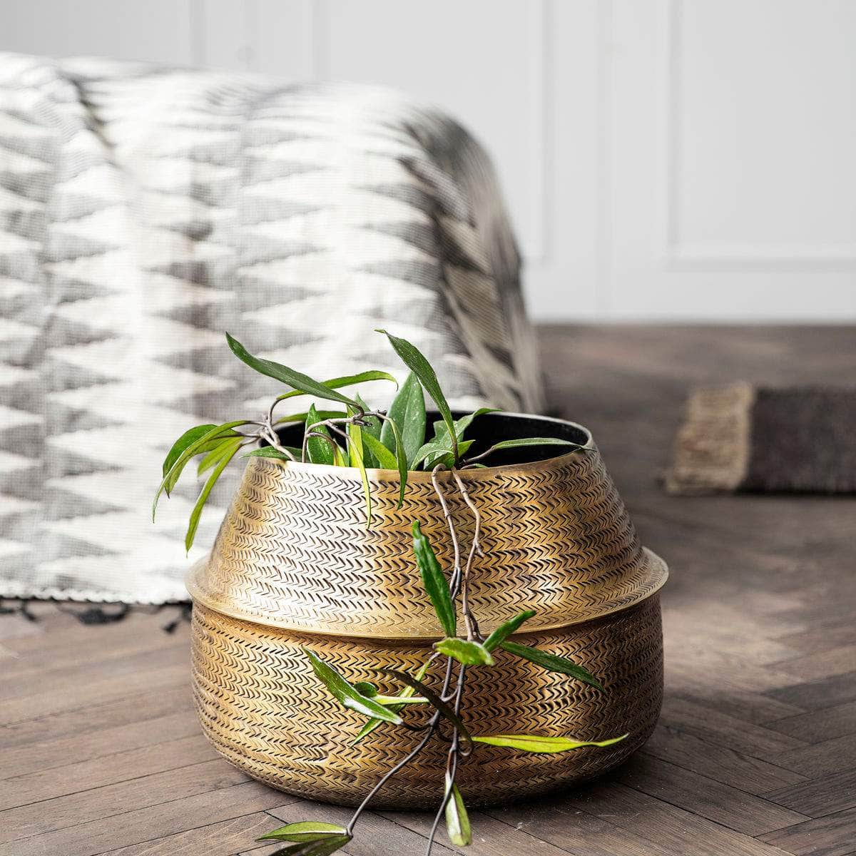 House Doctor Urtepotte, Rattan, Messingfinish