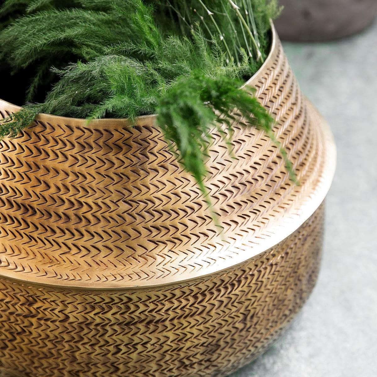 House Doctor Urtepotte, Rattan, Messingfinish