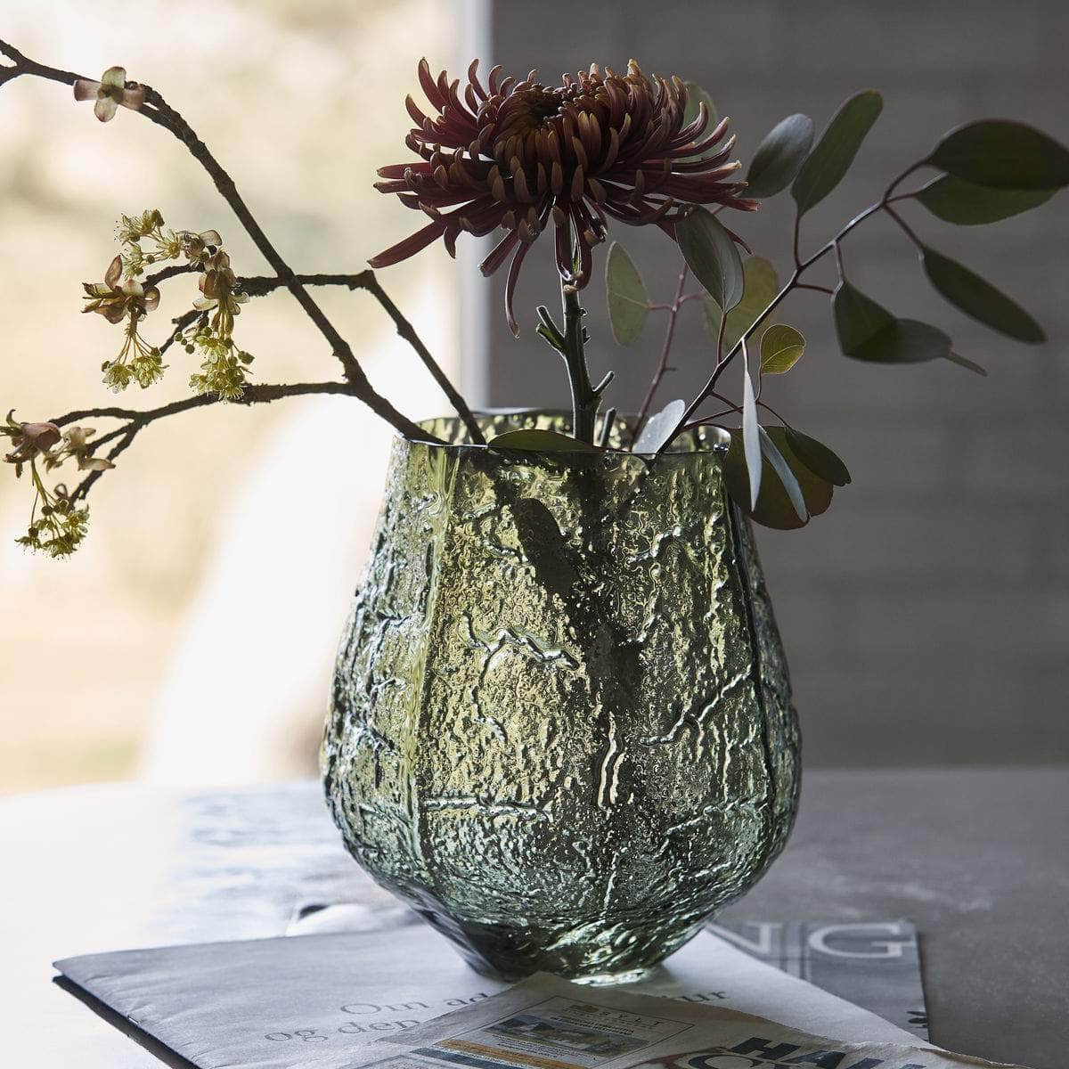 House Doctor Vase, Moun, Mørkegrøn