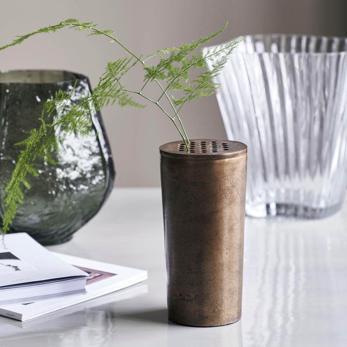 House Doctor Vase, Flow, Antik messing