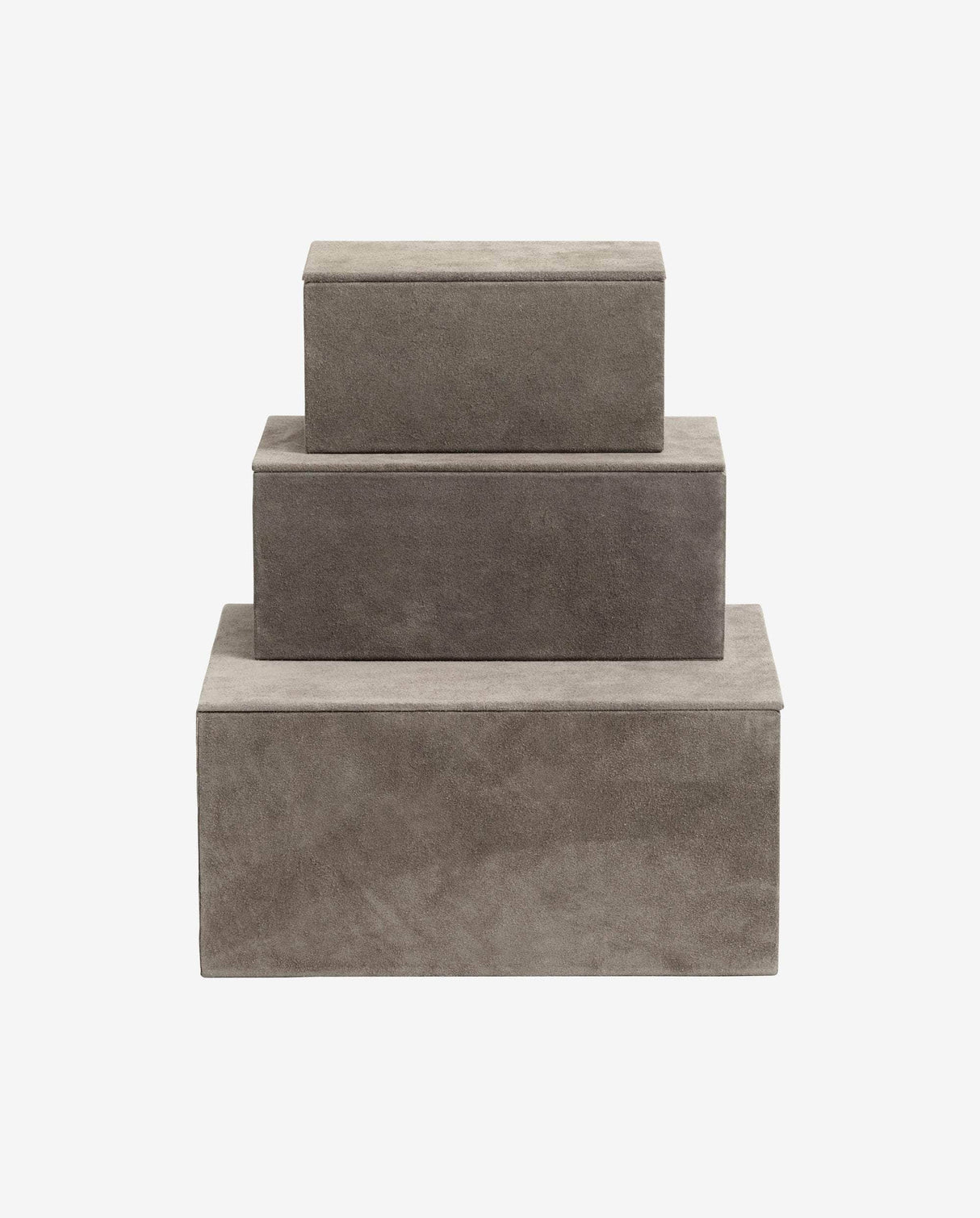 Nordal BOX set/3, greyish brown, suede leather