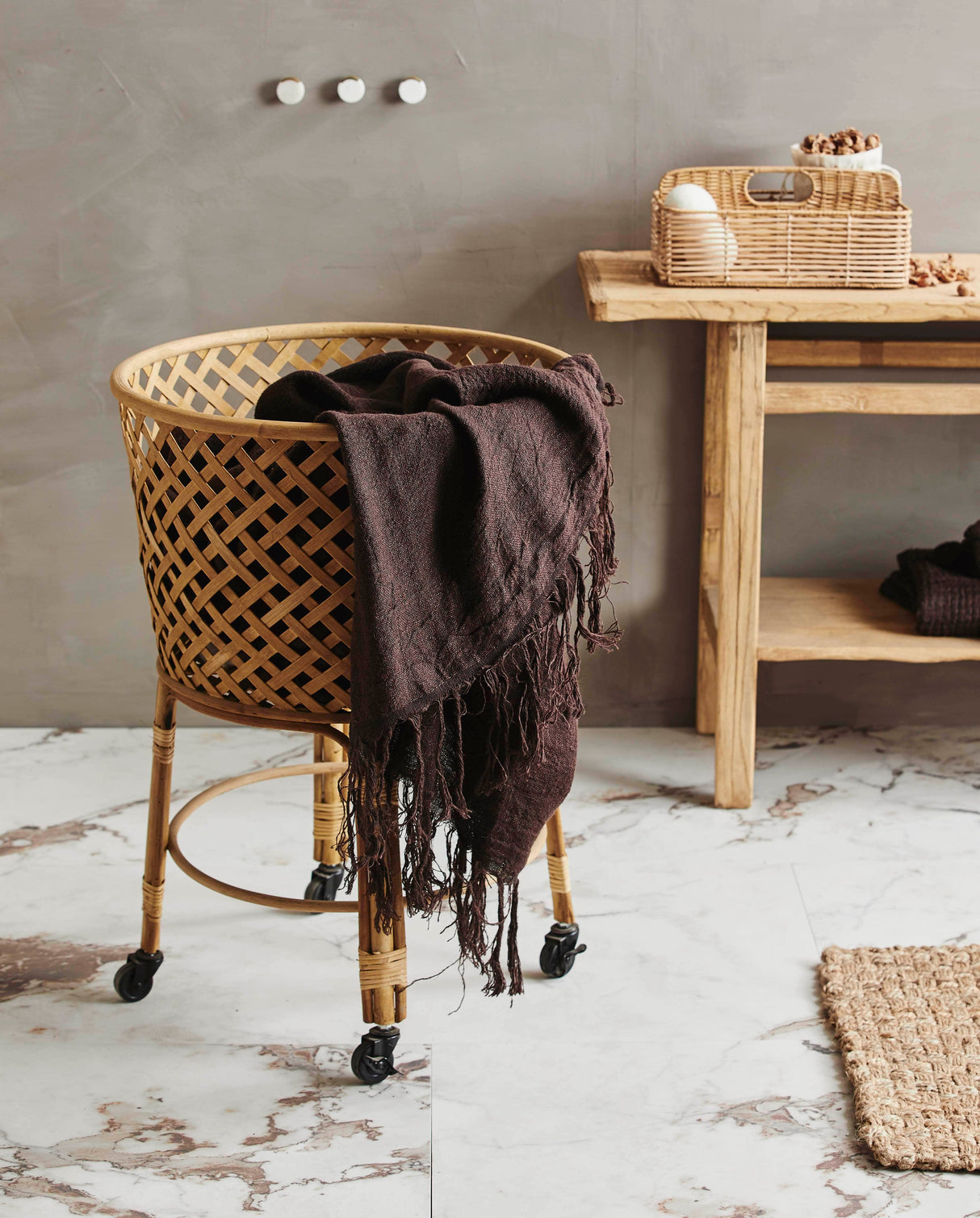 Nordal ARVI round basket, nature