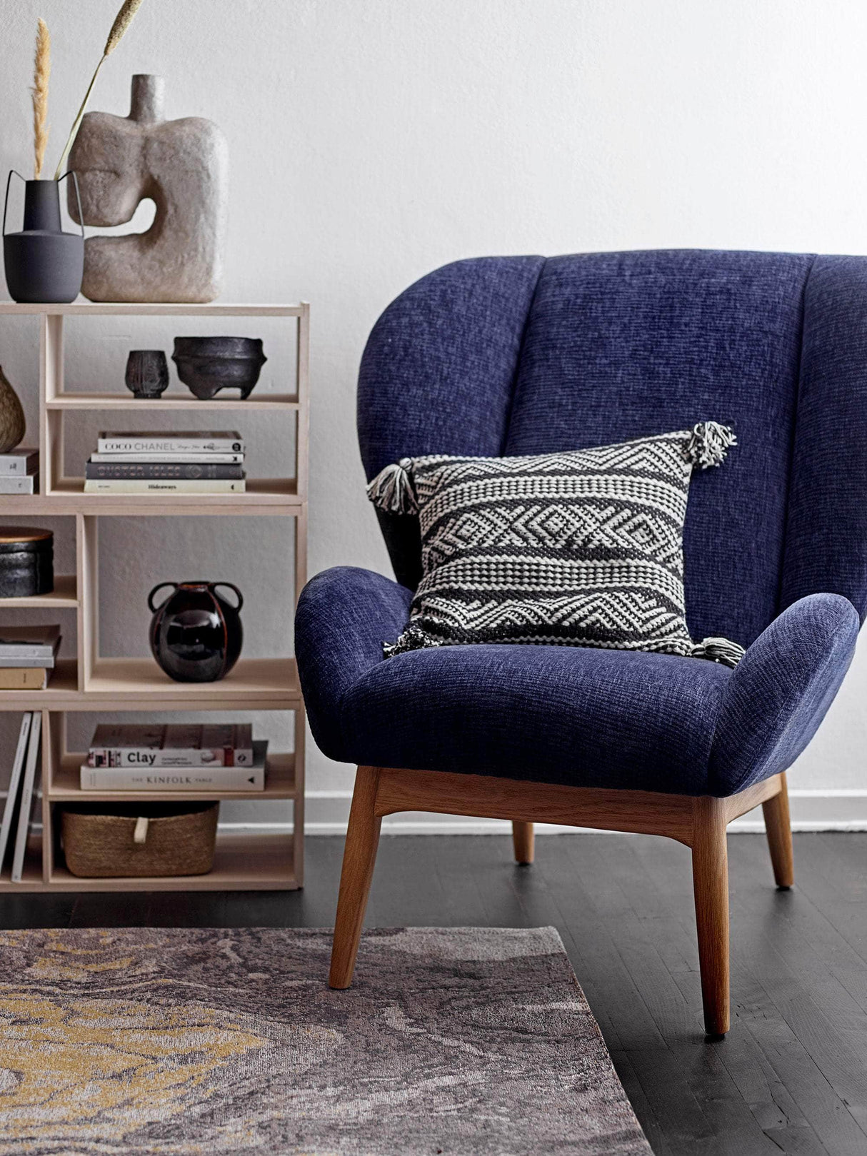 Bloomingville Eave Lounge Stol, Blå, Polyester