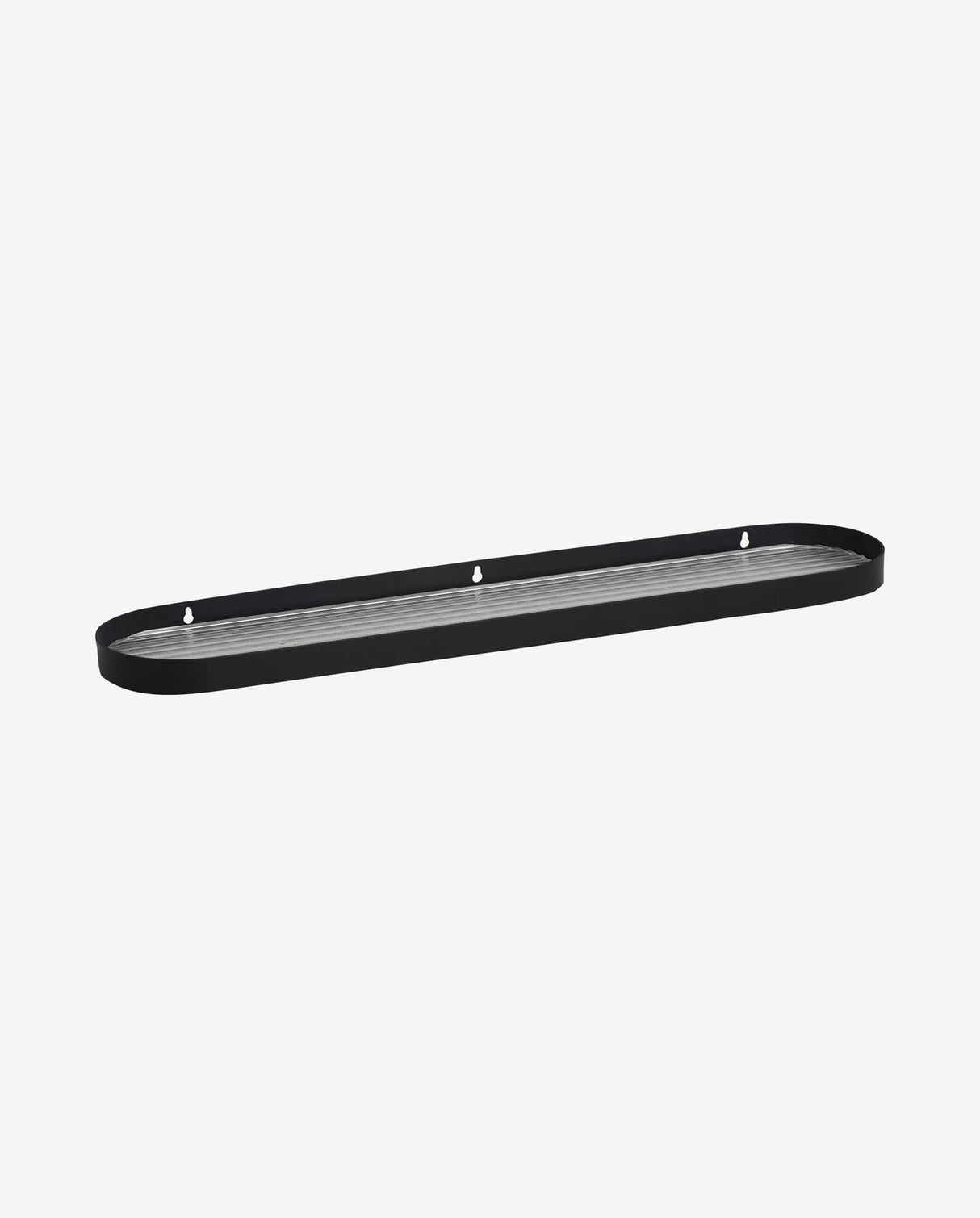Nordal SOTRA shelf w/glass, L, black metal