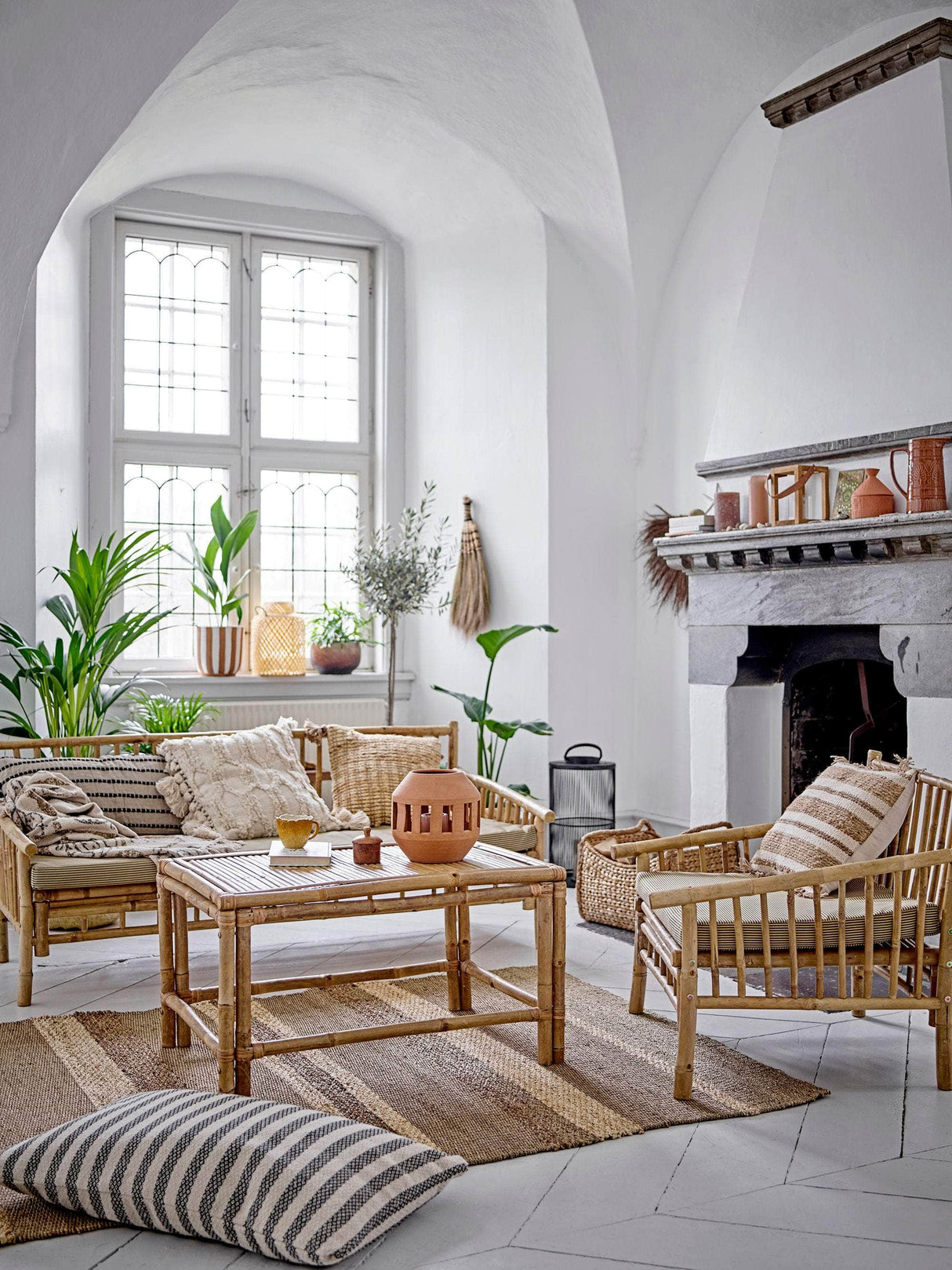 Bloomingville Effie Lanterne m/Glas, Sort, Bambus