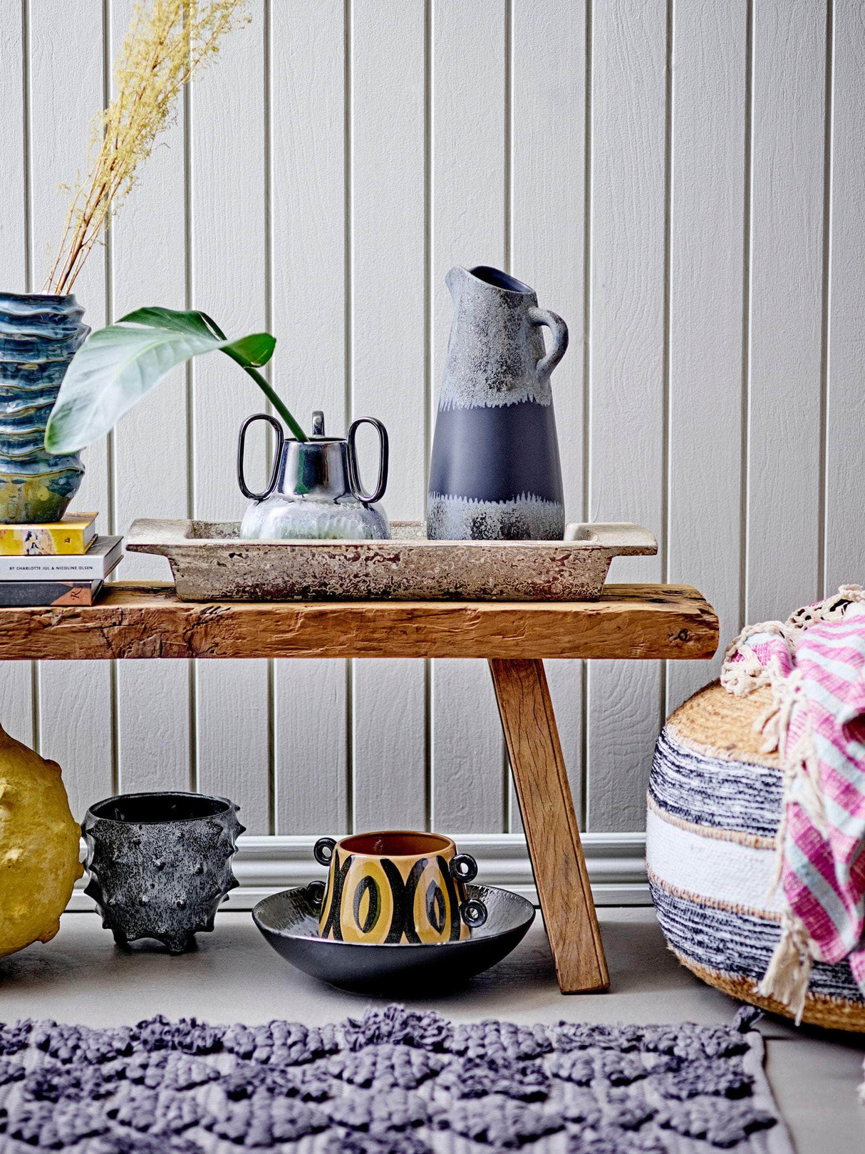 Creative Collection Kalmar Deko Vase, Gul, Papmache