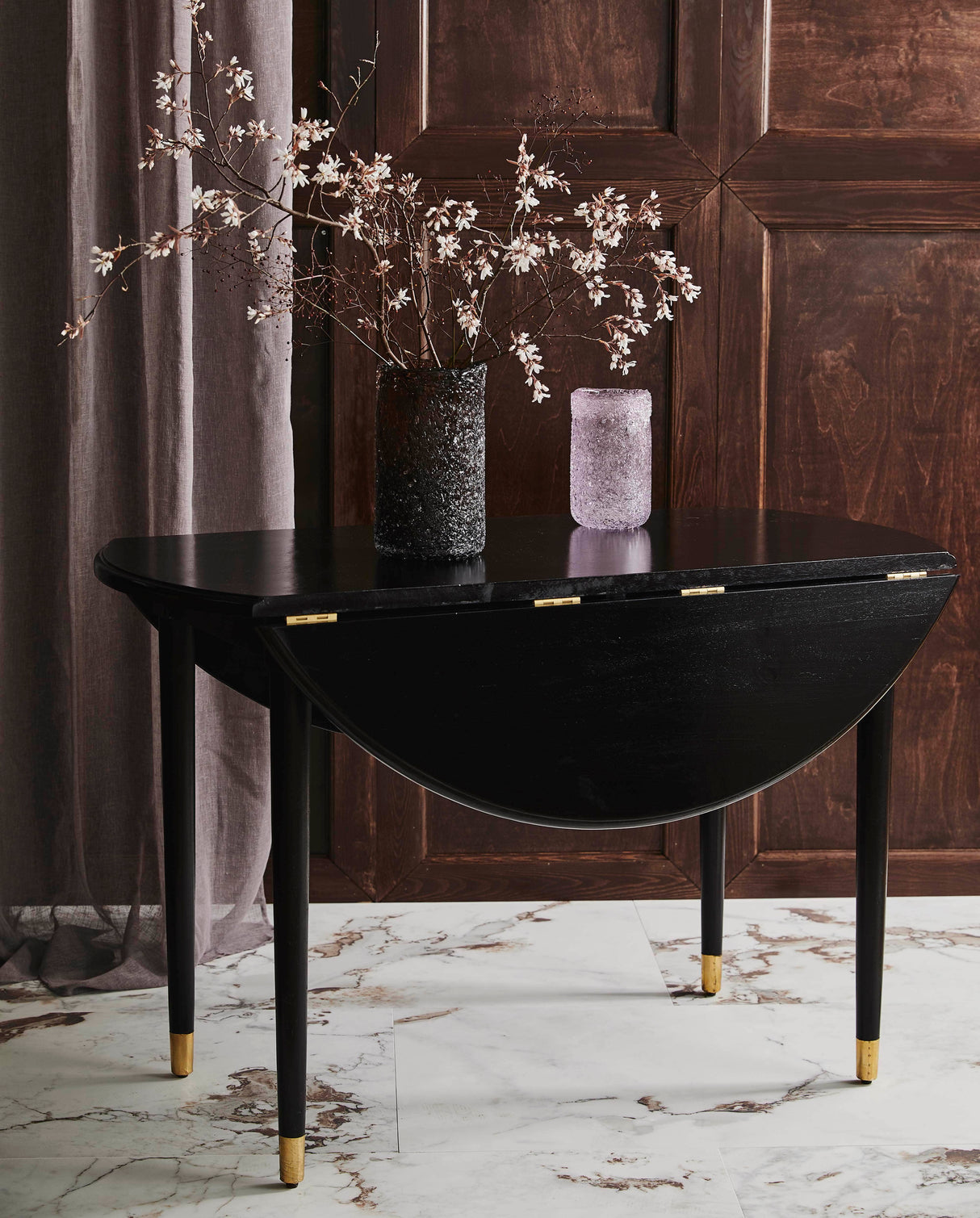 Nordal AHR round table, folding, black wood