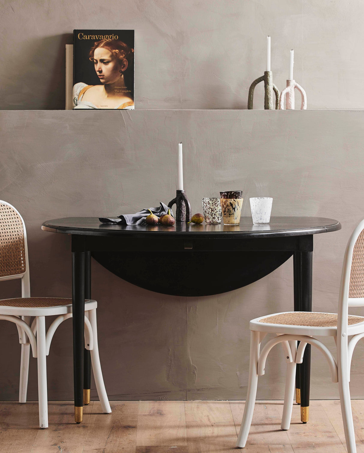 Nordal AHR round table, folding, black wood