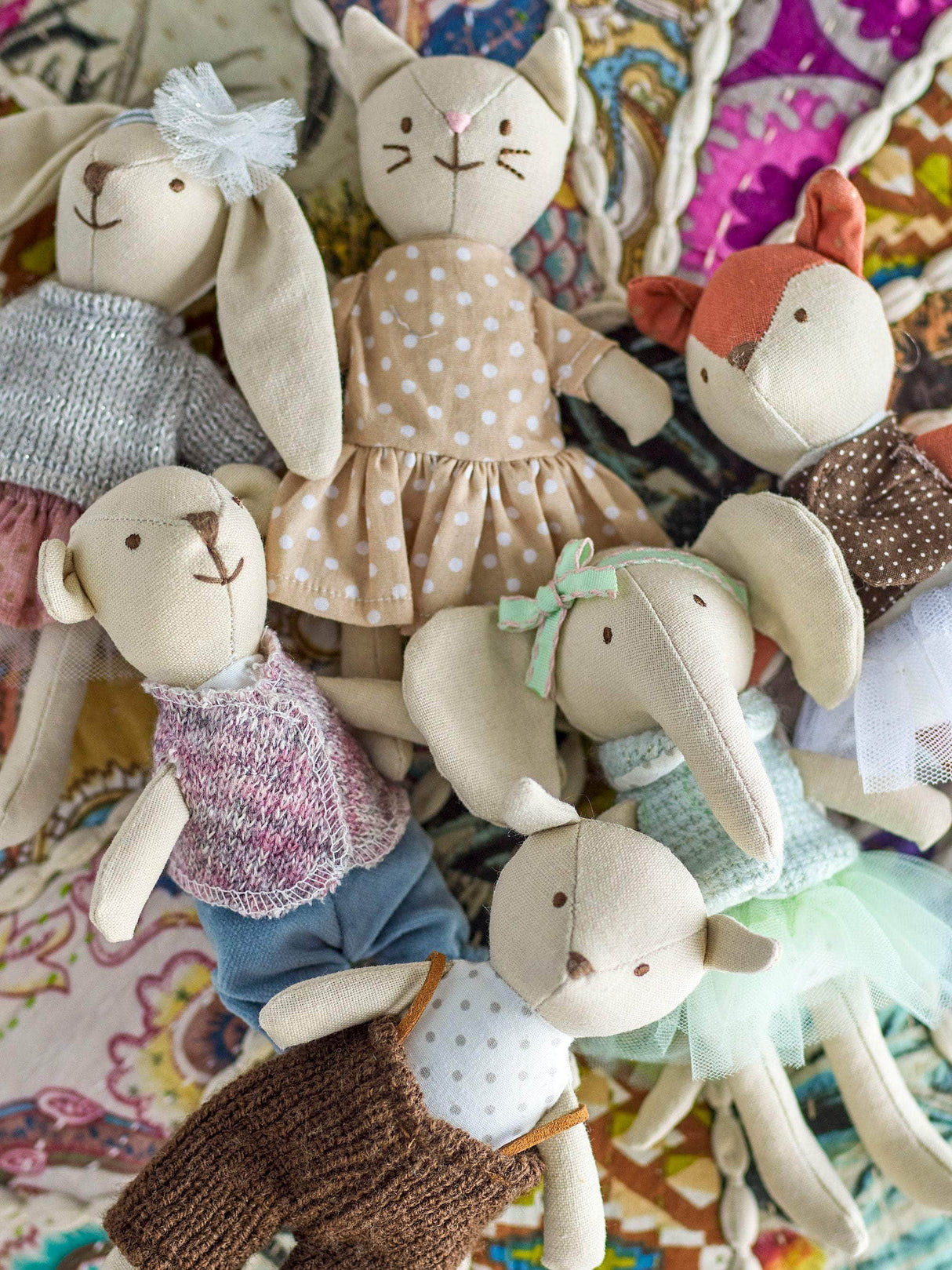 Bloomingville MINI Animal friends Dukke, Rosa, Bomuld