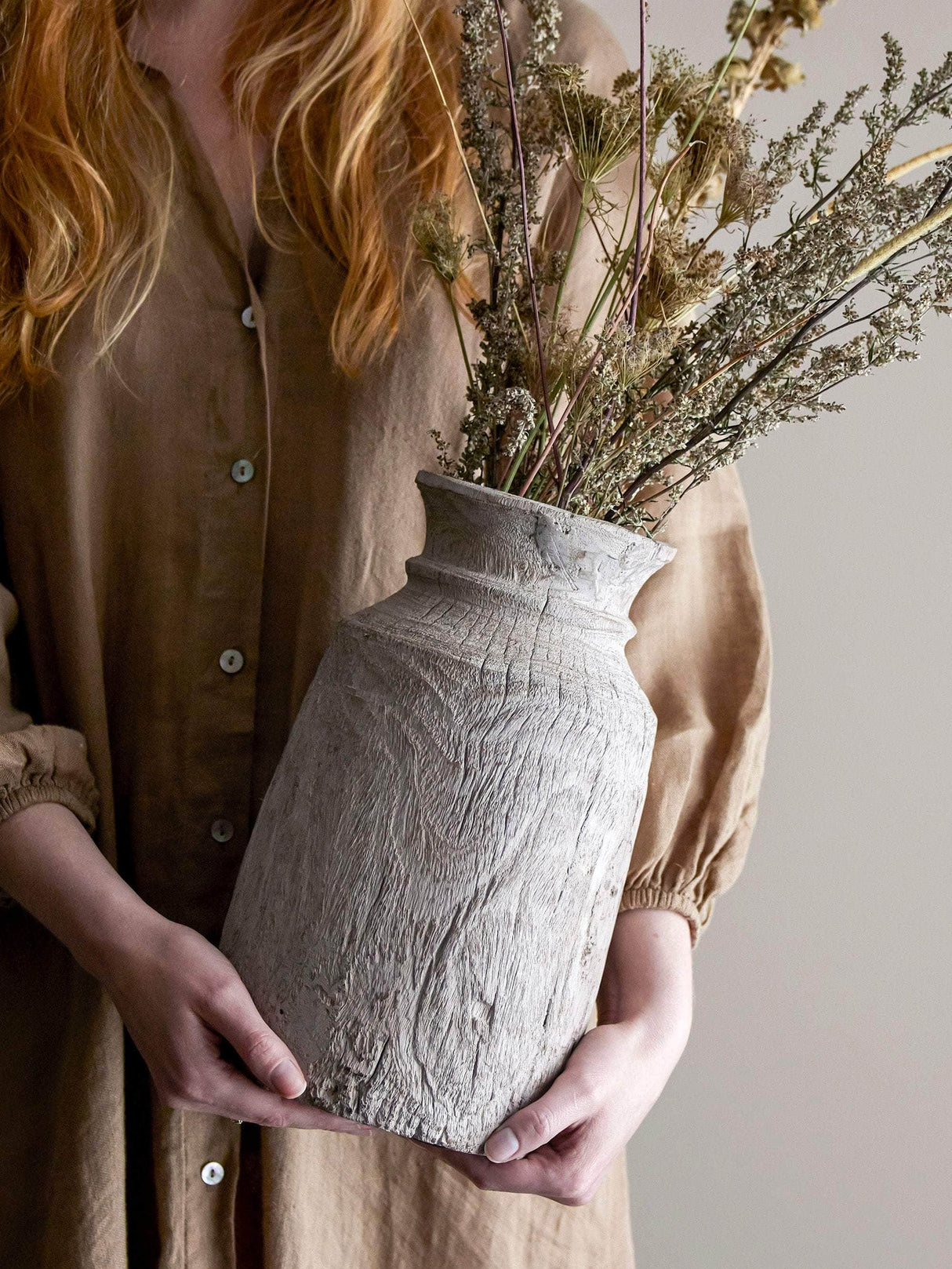 Creative Collection Ifaz Deko Vase, Natur, Genanvendt Træ