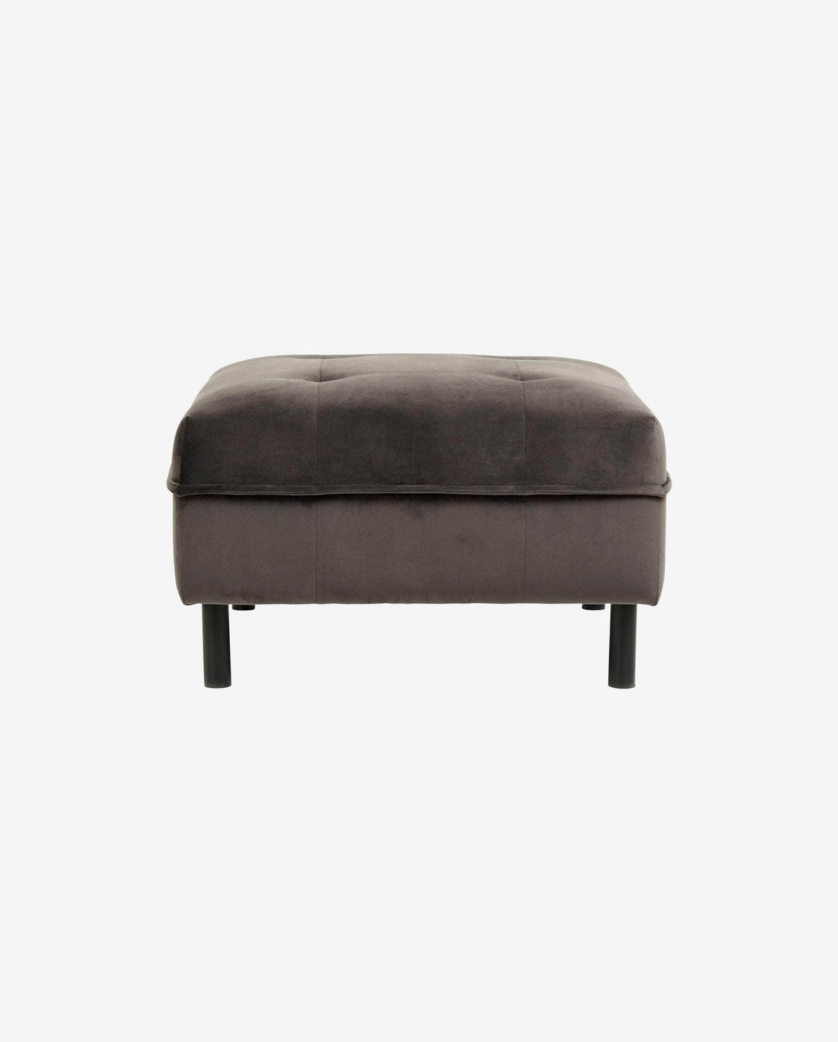 Nordal SOFIA puff warm grey, velvet, black legs