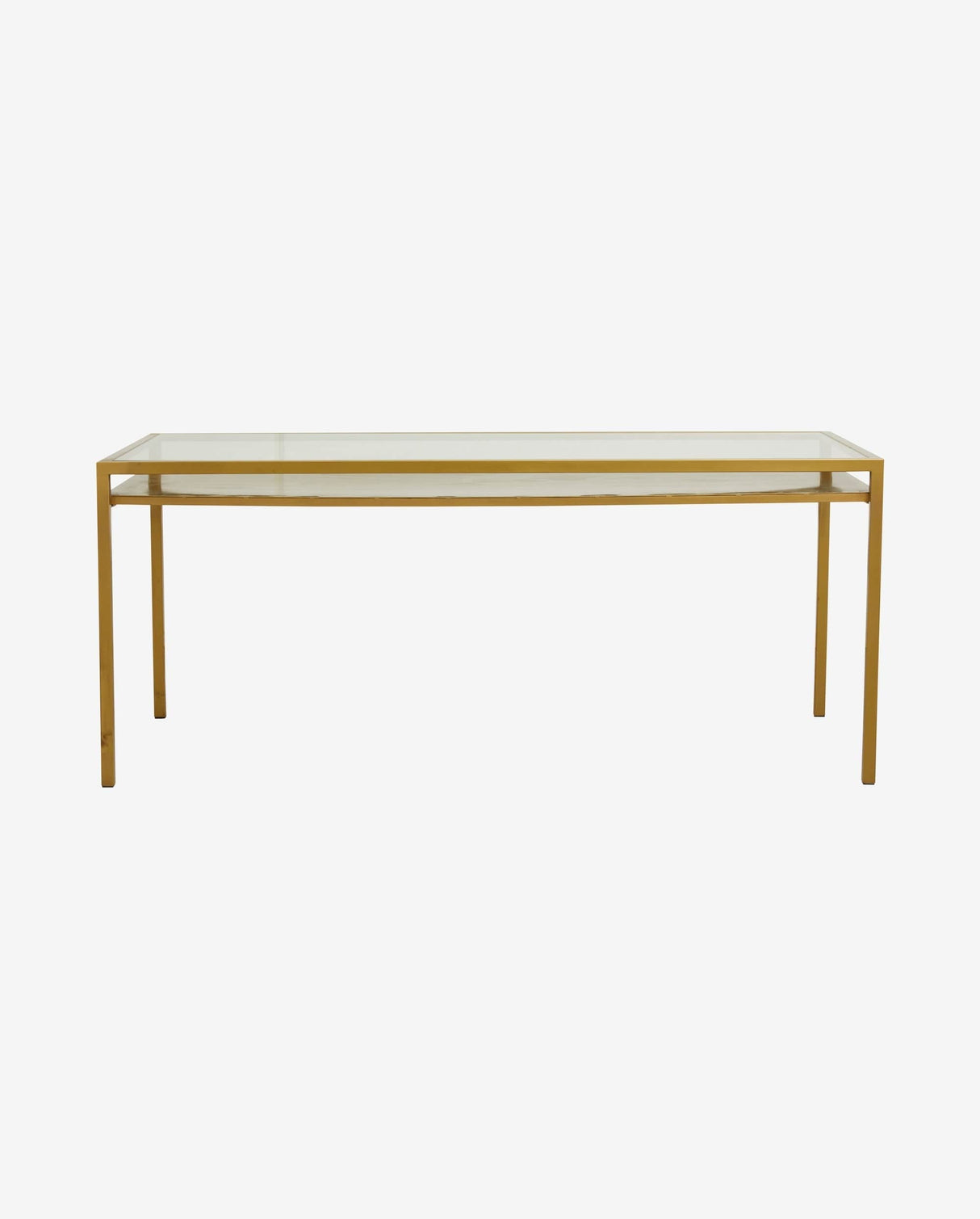 Nordal ETNE dinner table, golden w/clear glass