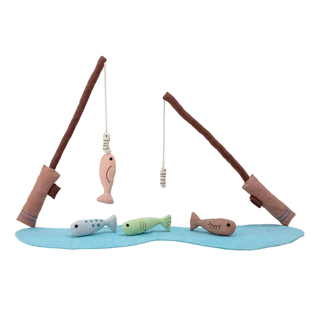 Bloomingville MINI Bjerre Fiskestang m/Fisk, Blå, Bomuld