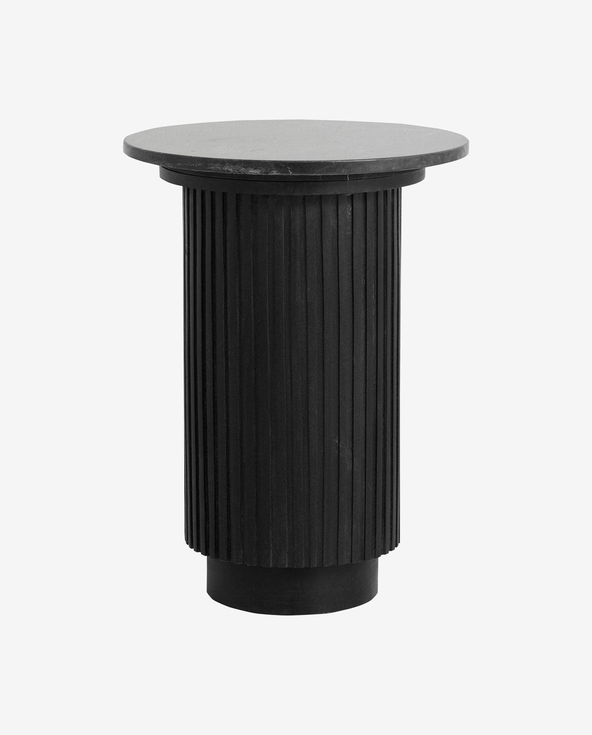 Nordal ERIE round side table, black marble top
