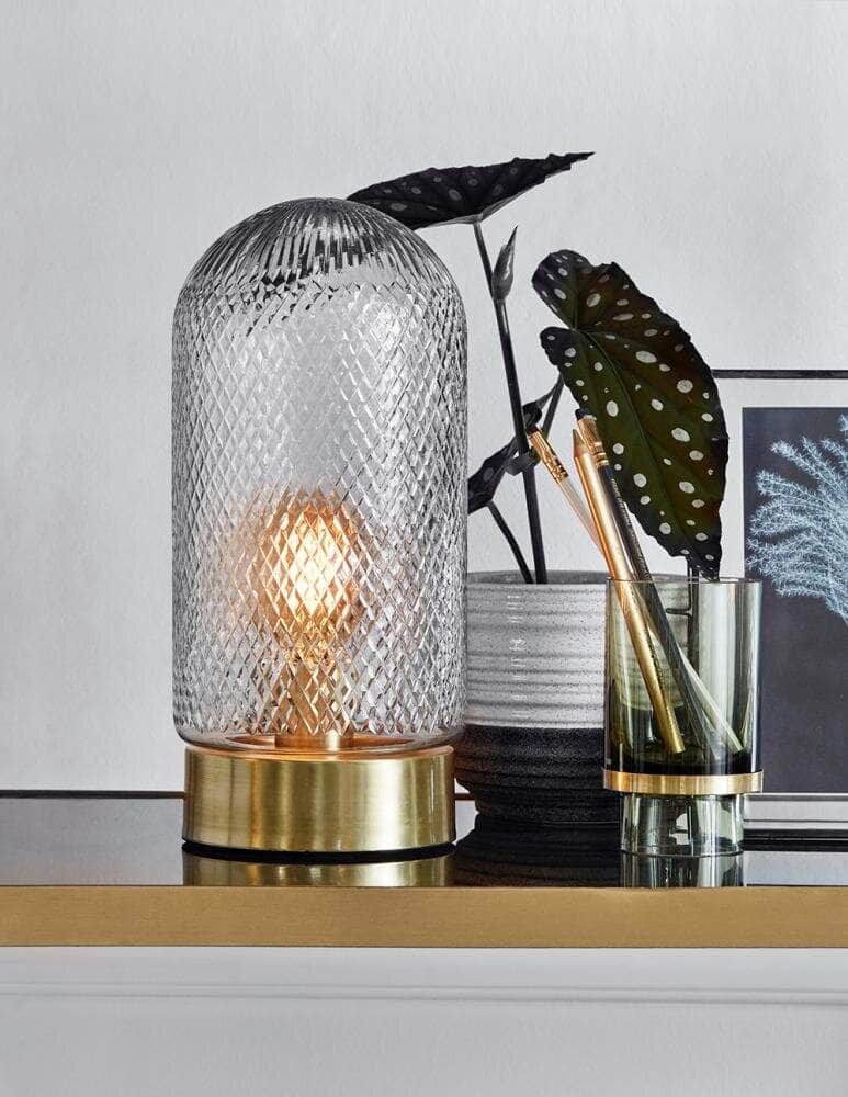 Nordal DOME lamp, high, cut glass/brass