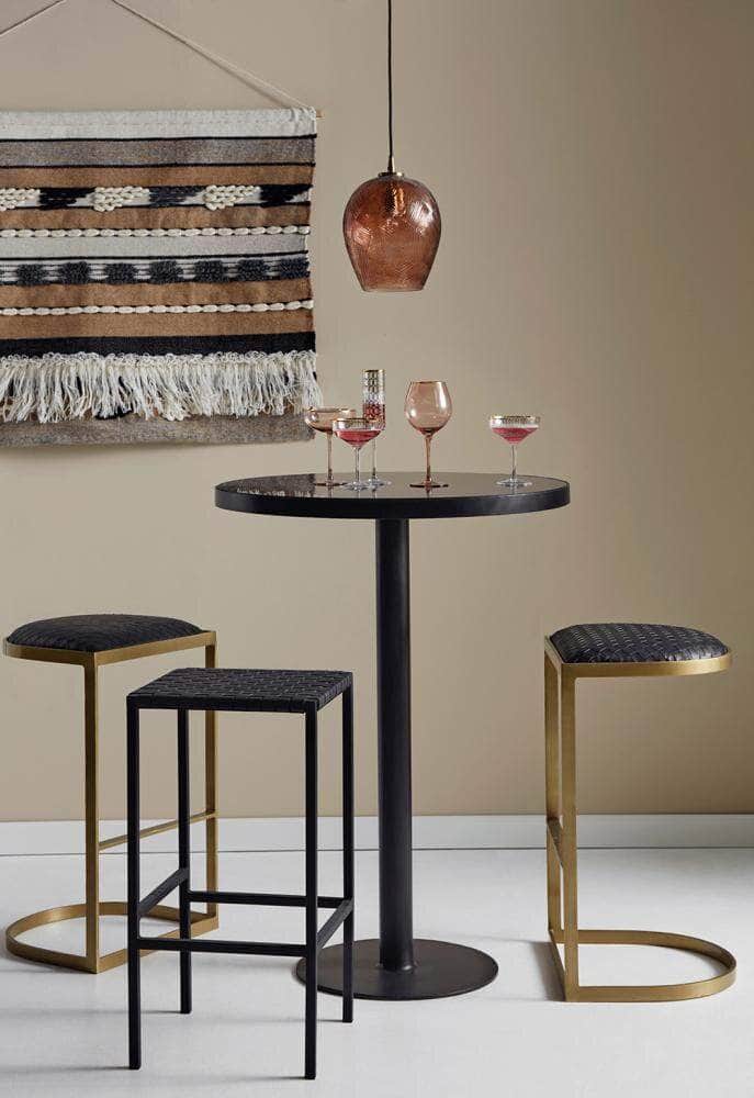 Nordal EA bar chair, black weaving/golden